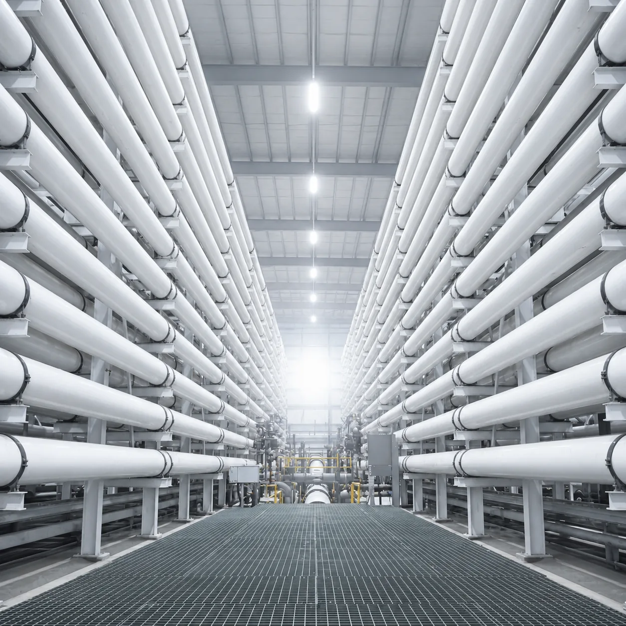 FRP pressure vessel installation hall